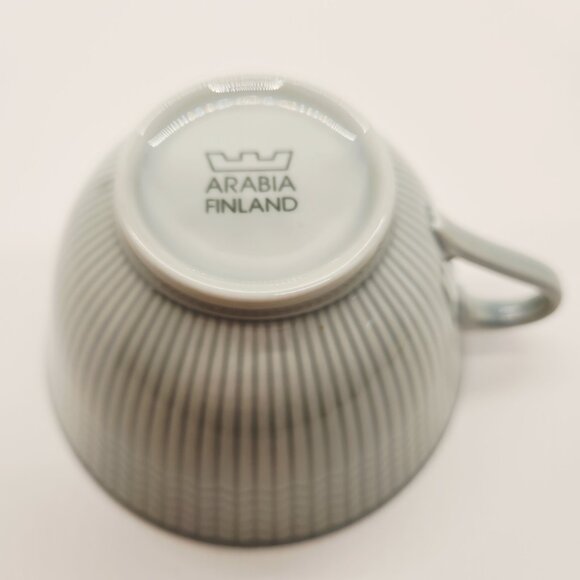 Arabia Finland Cup & Saucer Set Light Green Geometric Pattern 6" Saucer 4.5" Cup - Picture 9 of 14